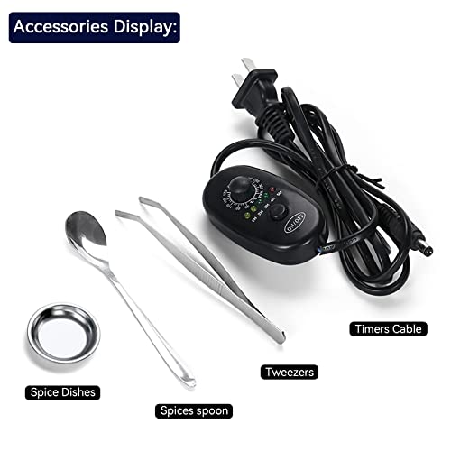 ISSNW Ceramic Holder Electric Incense Burner Enamel Built-in LED Lights Simulate Flames, Classical, Elegant and High-end Hollow Design - Image 3