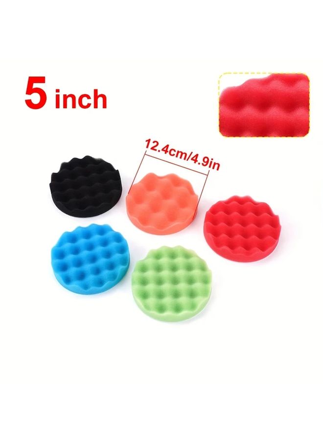 6 Inch Soft Wave Waffle Foam Polishing Sponge Pads Kit Car Detailing Buffing Tool - Image 5