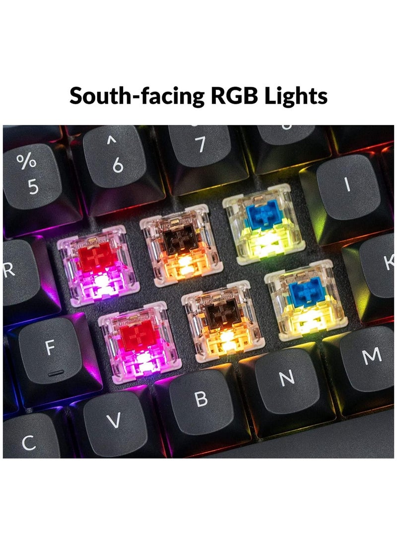 Keychron - K10 Pro QMK/VIA Custom Wireless Mechanical Keyboard, Hot-Swappable Full Size 108 Keys Programmable RGB LED Backlit Red Switch, Bluetooth/USB-C Wired Gaming Keyboard for Mac Windows Linux - Image 1