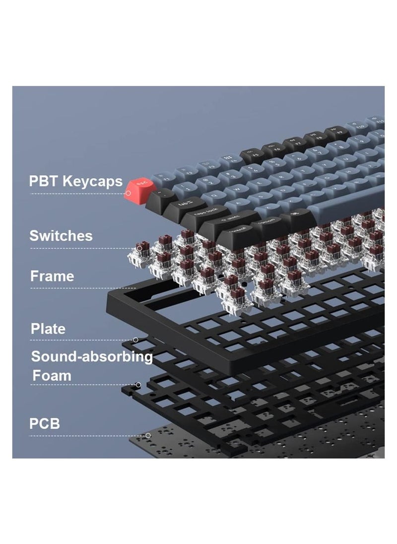 Keychron - K10 Pro QMK/VIA Custom Wireless Mechanical Keyboard, Hot-Swappable Full Size 108 Keys Programmable RGB LED Backlit Red Switch, Bluetooth/USB-C Wired Gaming Keyboard for Mac Windows Linux - Image 1