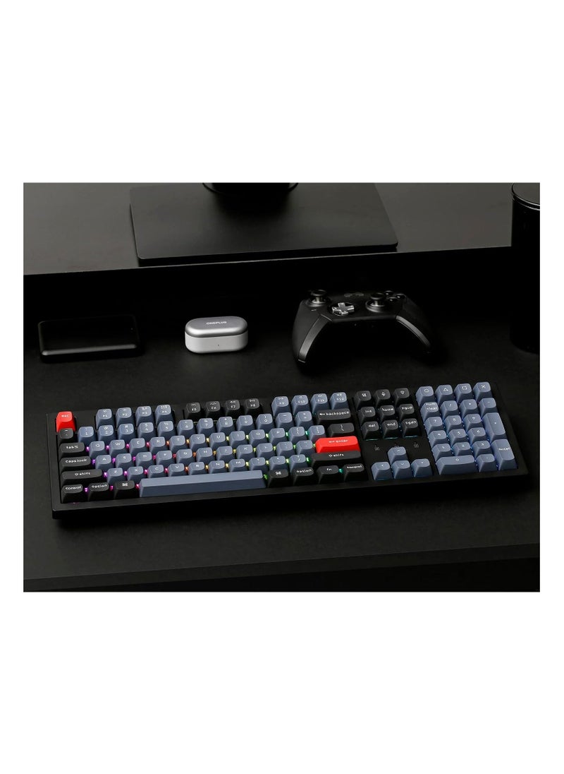 Keychron - K10 Pro QMK/VIA Custom Wireless Mechanical Keyboard, Hot-Swappable Full Size 108 Keys Programmable RGB LED Backlit Red Switch, Bluetooth/USB-C Wired Gaming Keyboard for Mac Windows Linux - Image 1