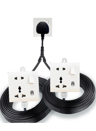 Hassan Dual Universal Socket Extension Cord - 2-in-1 Multi-Purpose Outlets, Space-Saving Design for Versatile Use - pzsku/ZBA7C25BBA6F4DEFE586FZ/45/_/1727523801/463ef90f-9aa0-457b-81fb-d1de0f920628