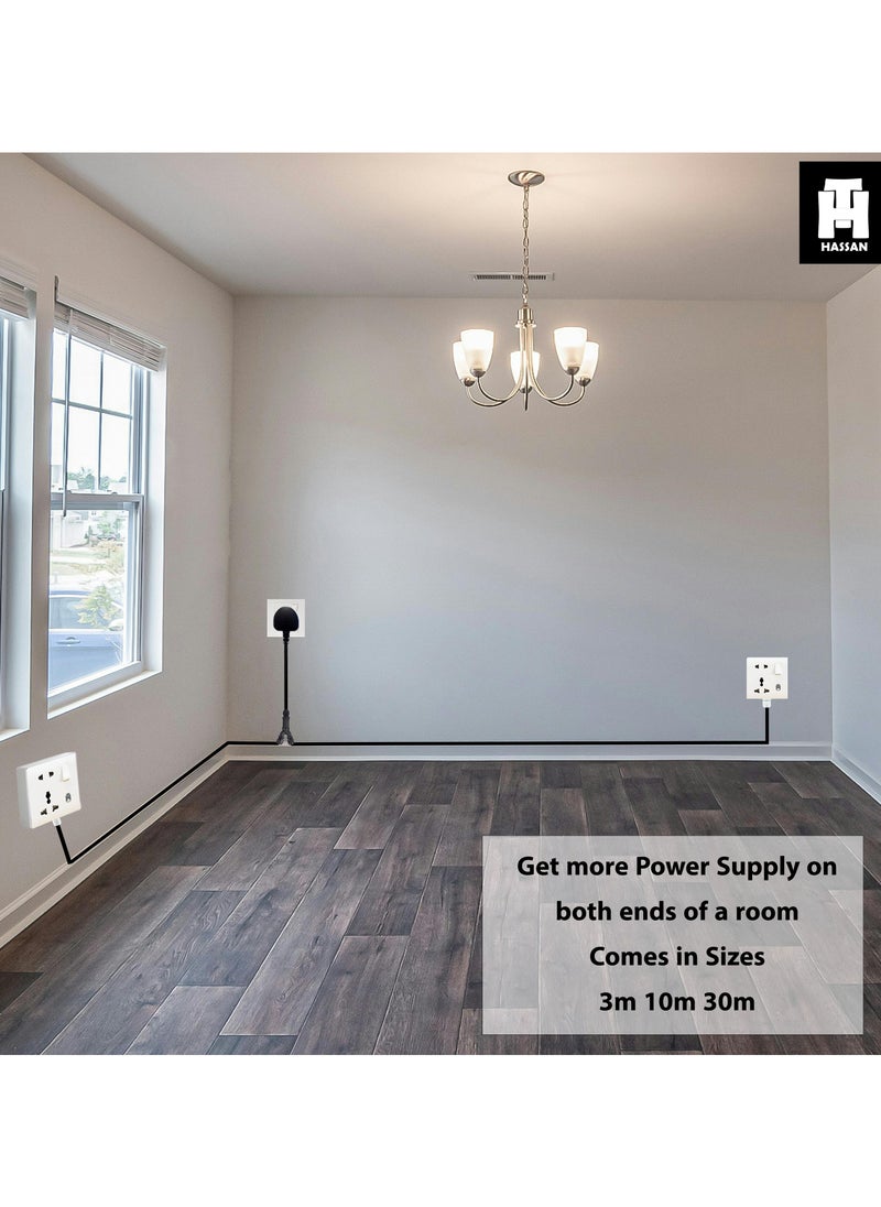 Hassan Hassan Dual Universal Socket Extension Cord - 2-in-1 Multi-Purpose Outlets, Space-Saving Design for Versatile Use  - Image 4