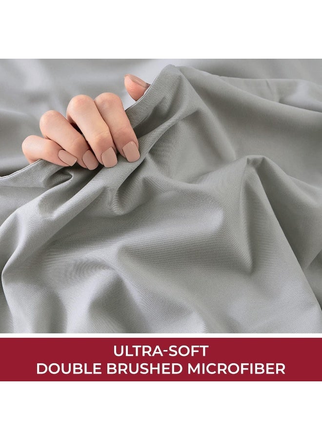 Mellanni Full Fitted Sheet  Iconic Collection Bedding Sheets with up to 16 inch Deep Pocket  Soft  Cooling  Fade  Stain Resistant  1 PC Full Light Gray - Image 2