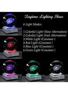 RARELY RARELY 3D Solar System Crystal Ball with LED Colorful Lighting Touch Base  Solar System Model Decor Science Astronomy Gifts For Teacher friend Brother Colleague Gift  - Image 3