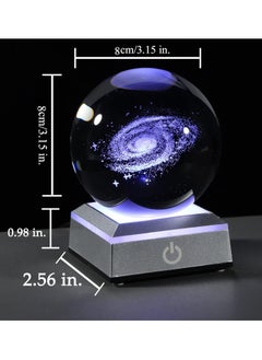 RARELY RARELY 3D Solar System Crystal Ball with LED Colorful Lighting Touch Base  Solar System Model Decor Science Astronomy Gifts For Teacher friend Brother Colleague Gift  - Image 4