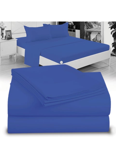 Twin XL 100% Microfiber Double Brushed Sheet Set - Extra-Soft & Wrinkle-Free - 15"" Deep Pockets  39"" x 80"" - Ideal for Dorms  Hospitals & Split King Beds - 3 PC Set (Twin XL  Royal Blue)