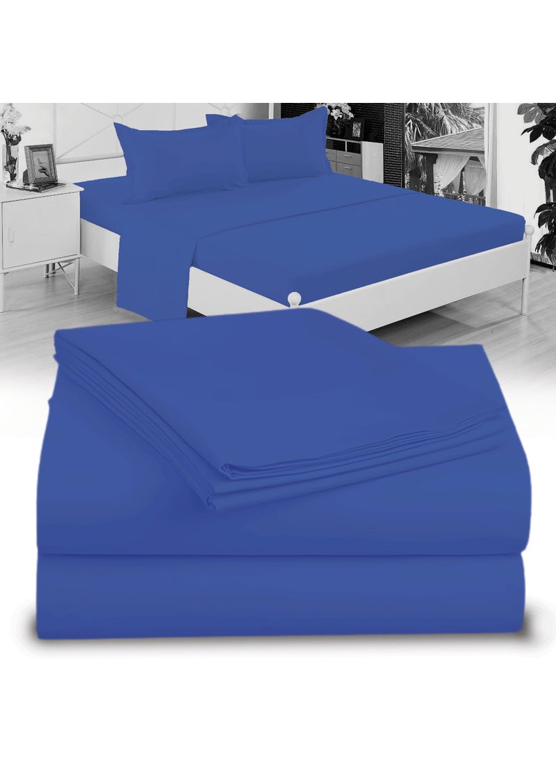 Twin XL 100% Microfiber Double Brushed Sheet Set - Extra-Soft & Wrinkle-Free - 15"" Deep Pockets  39"" x 80"" - Ideal for Dorms  Hospitals & Split King Beds - 3 PC Set (Twin XL  Royal Blue)