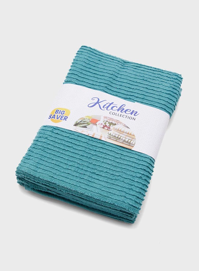 SAF by ARAMS 2-Piece Multi Purpose Towel -Highly Absorbent Quick Dry Kitchen For Every Day Cleaning Towel Set Size : 45 X 70 CM In Blue Color  - Image 2