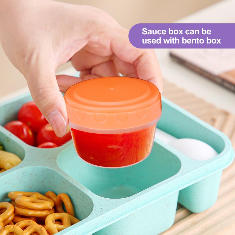 QUMMFA 12 Pack Condiment Containers with Lids - 2.7 OZ Salad Dressing Container, Reusable BPA-free Sauce Cups, Portable Food Storage Containers for School, Work & Picnic, Dishwasher Safe - Image 2