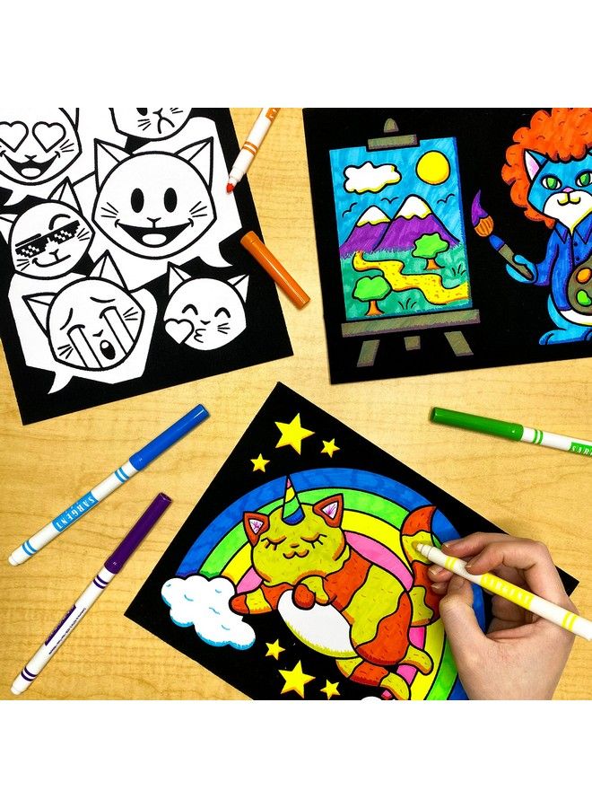 Stuff2Color Super Pack Of 18 Fuzzy Coloring Posters (Silly Kitties Edition) Arts & Crafts For Kids Toddlers Girls Boys & Adults Great For Family Fun Activities Or Coloring With Friends (1 Pack) - Image 4