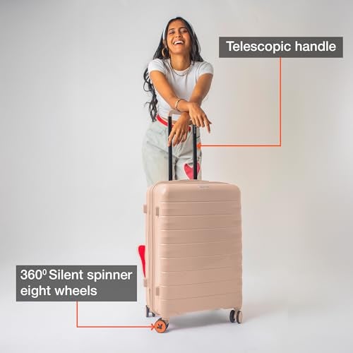 Nasher Miles Vienna Hard-Sided Polypropylene Luggage Set of 3 | 55cm, 65cm & 75cm | 8 Wheels Small, Medium & Large Trolley Bag for Travel | Suitcase (Multicolor) - Image 4