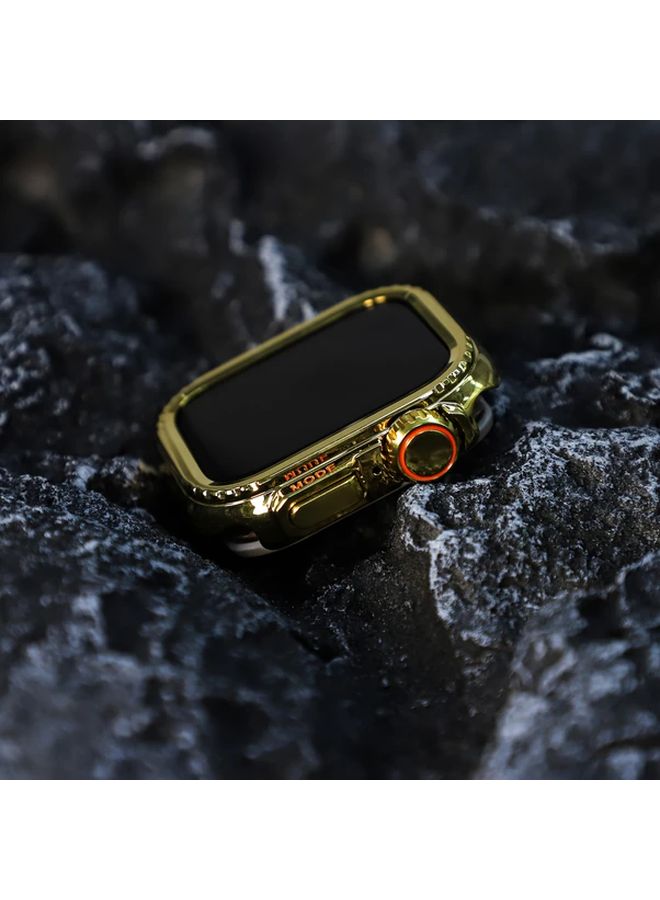 Rugged Golden Metal Case Compatible for iWatch Ultra 3 2 Ultra 49mm Series 11 10 9 8 6 5 4 SE 2 S10 46mm - Image 1