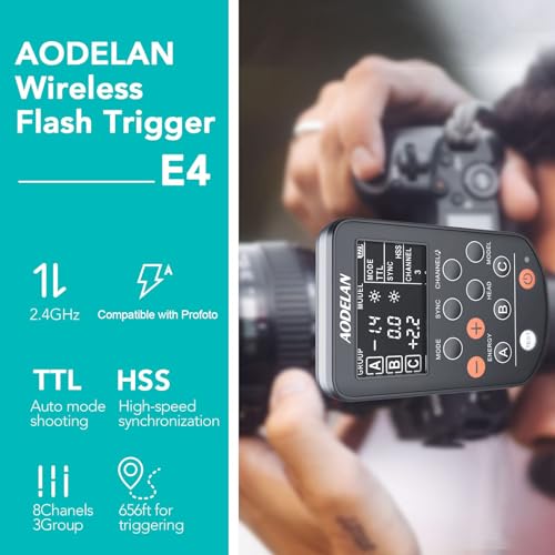 AODELAN TTL Wireless Flash Trigger for Canon Cameras, Support 1/8000s HSS Function; Replace P-rofoto Air Remote TTL-C - Image 4