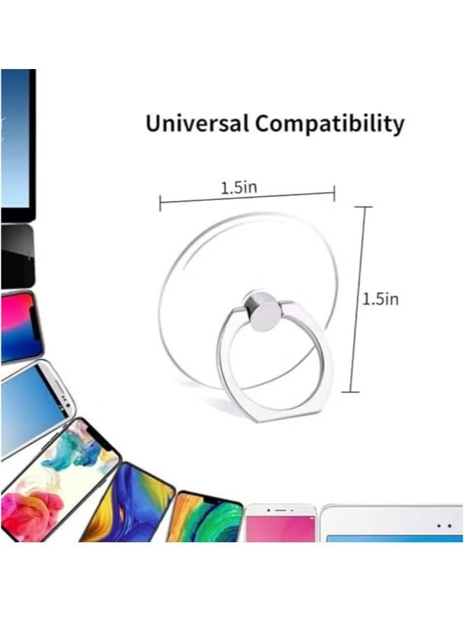Cell Phone Ring Holder Stand Transparent Finger Grip Loop 360 Degree Rotation Finger Ring Stand (Black Sliver Gold Rose Gold )  - Image 4