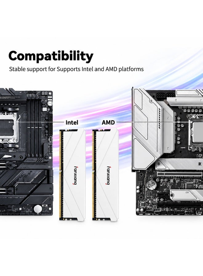 فانشيانج ذاكرة Fanxiang DDR4 سعة 16 جيجابايت  لأجهزة سطح المكتب، بسرعة 3200 ميجانتسكلة/ثانية، تدعم تقنية XMP 2.0، مزودة بمشتت حراري من سبائك الألومنيوم، وتتميز بتصميم مدمج بارتفاع 37.5 مم؛ متوافقة مع معالجات Intel وAMD. - Image 4