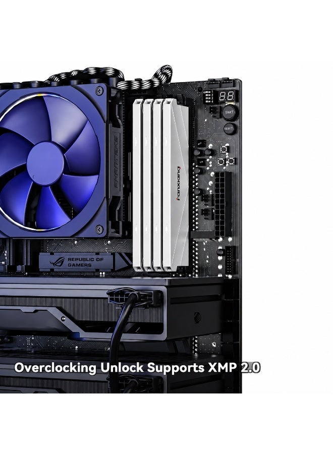 فانشيانج ذاكرة Fanxiang DDR4 سعة 16 جيجابايت  لأجهزة سطح المكتب، بسرعة 3200 ميجانتسكلة/ثانية، تدعم تقنية XMP 2.0، مزودة بمشتت حراري من سبائك الألومنيوم، وتتميز بتصميم مدمج بارتفاع 37.5 مم؛ متوافقة مع معالجات Intel وAMD. - Image 5