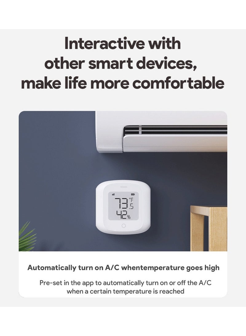 Wifi Temperature Humidity Sensor Tuya Smart Thermometer Indoor Digital Thermometer Hygrometer,App and Voice Remote Monitor