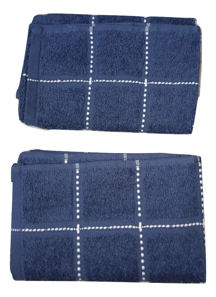 NT-STAR Hand Towels, 100% Cotton 40 * 60 cm, Blue(Pack of 2) - Image 1