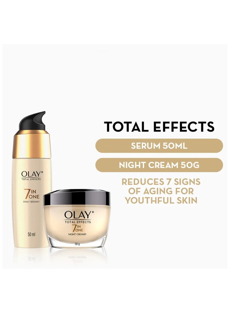 Olay Total Effects 7 In 1 Nourishing Anti-Ageing Serum (50ml) + Night Cream (50g) - Image 1