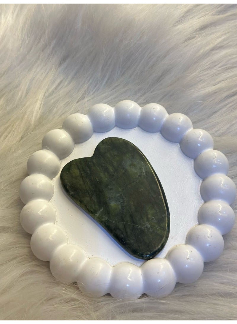 Gua Sha Facial Tool, Natural Guasha Jade Stone GuaSha Board Gua Sha Sc Massage Tool with Smooth Edge for Physical Therapy and SPA Acupuncture Therapy Used for Face, Eyes, Neck and Body (1PC) GSHN7 - Image 2