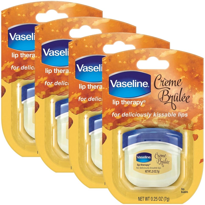 Vaseline Lip Therapy Lip Balm Creme Brulee 025 oz Pack of 4 - Image 1