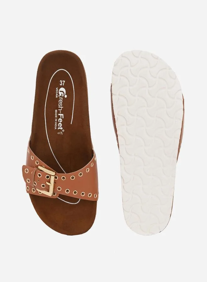 Fresh Feet Rivet Detail Buckle Strap Mia Orthopedic Sandals