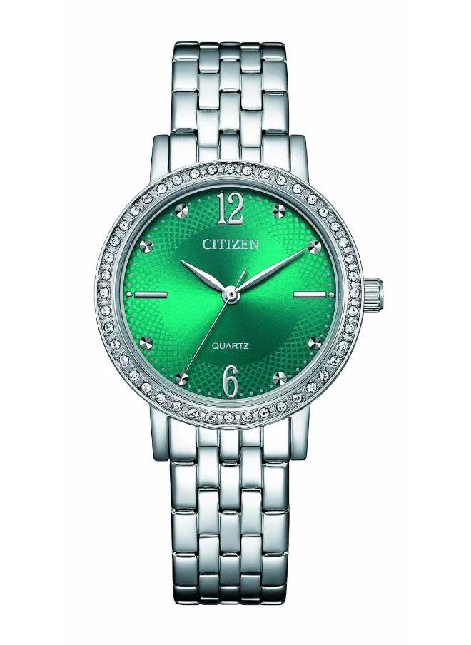 CITIZEN Women's Analog Round Shape Stainless Steel Wrist Watch EL3100-55Z - 31 Mm