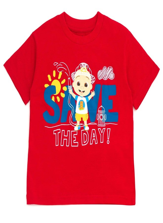 CoComelon JJ Infant Baby Boys T-Shirt and Mesh Shorts Outfit Set Red/Blue 24 Months - Image 5