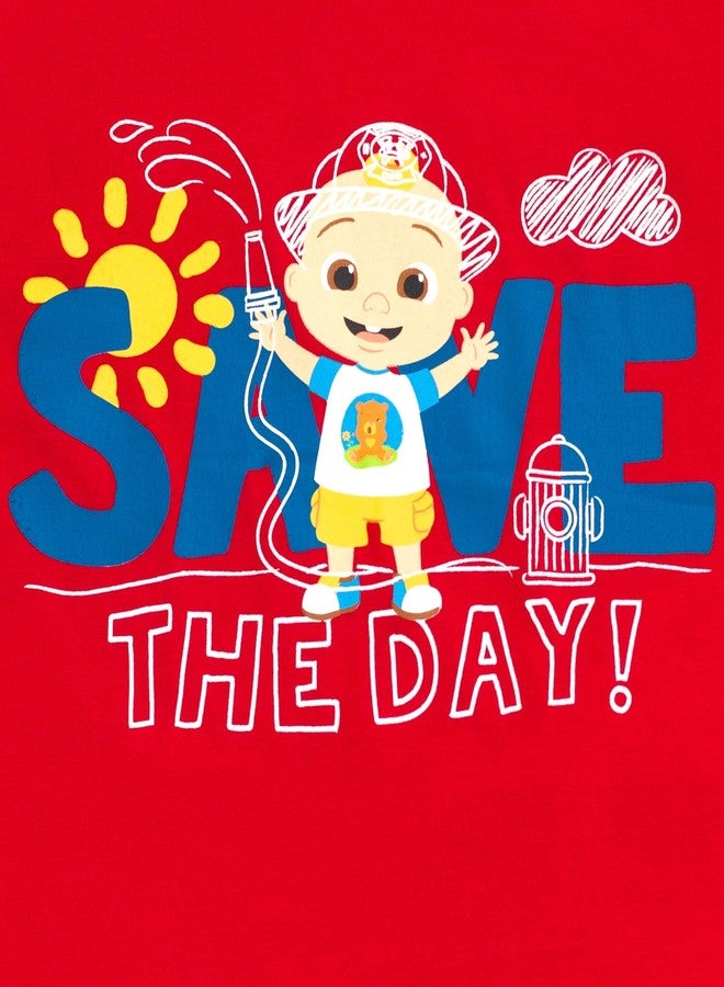 CoComelon JJ Infant Baby Boys T-Shirt and Mesh Shorts Outfit Set Red/Blue 24 Months - Image 4