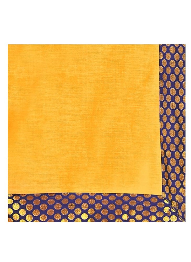 Accessorize Kingdom - Women's Lace Bordered Chanderi Cotton Saree With Unstitched Blouse Piece - Image 1