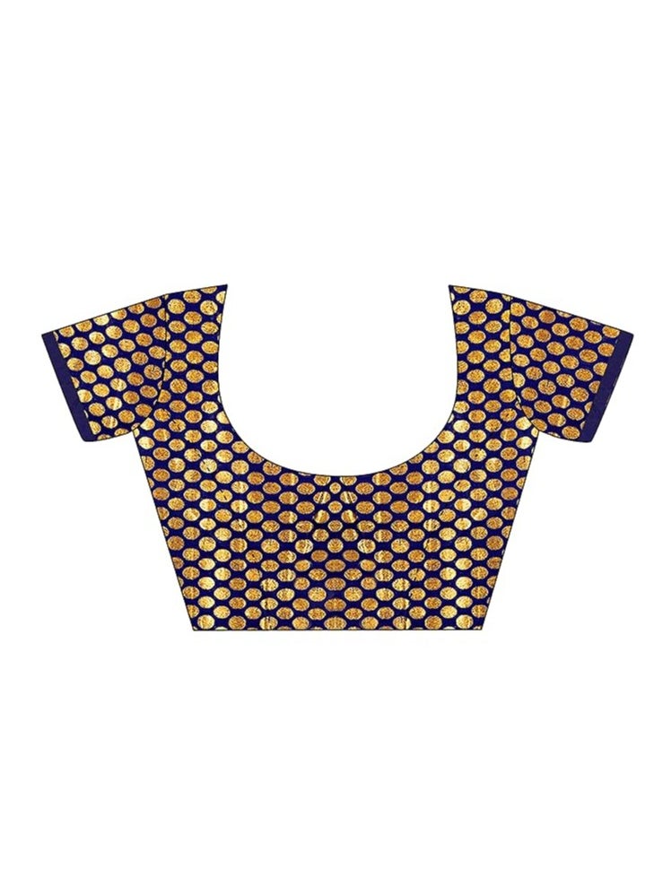 Accessorize Kingdom - Women's Lace Bordered Chanderi Cotton Saree With Unstitched Blouse Piece - Image 1