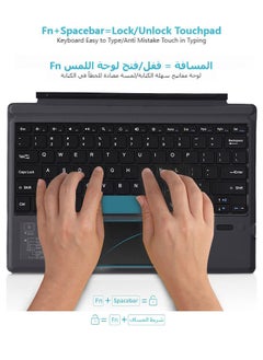 تونكي جهاز Surface Pro 3/4/5/6/7 - لوحات مفاتيح الكمبيوتر اللوحي Surface Pro 3/4/5/6/7 - لوحة مفاتيح لاسلكية محمولة تعمل بالبلوتوث مع لوحة لمس  - Image 5