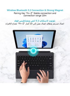 تونكي جهاز Surface Pro 3/4/5/6/7 - لوحات مفاتيح الكمبيوتر اللوحي Surface Pro 3/4/5/6/7 - لوحة مفاتيح لاسلكية محمولة تعمل بالبلوتوث مع لوحة لمس  - Image 3