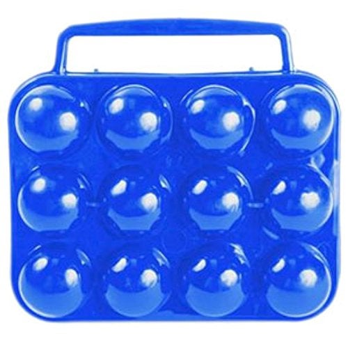 حامل بيض كامكو مع مقبض مدمج مثالي للتخييم والرحلات والنزهات والرحلات البرية والمزيد يحمل بأمان حتى 12 بيضة أزرق 51015