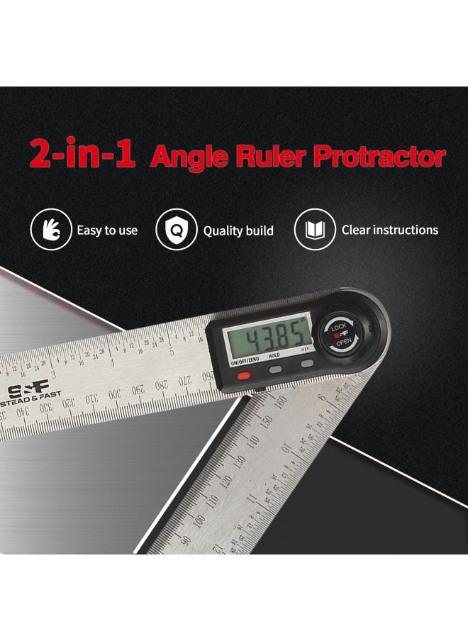 S&F STEAD & FAST Digital Angle Finder Ruler 7 Inch / 200 mm Stainless Steel with Case DPRAF-7-P, Digital Protractor Angle Finder for Woodworking Measurement, Angle Measuring Tool by S&F STEAD & FAST  - Image 2