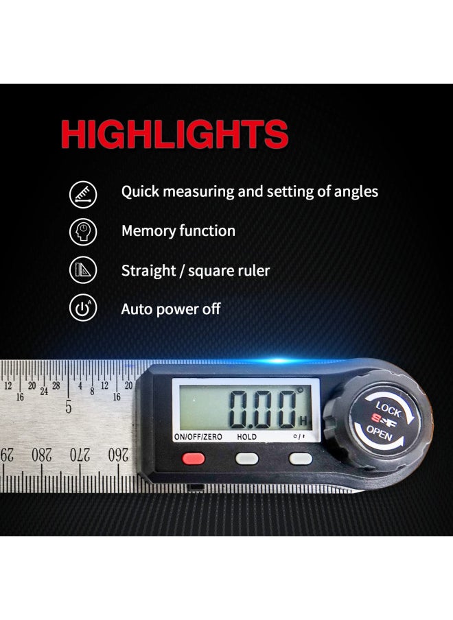 S&F STEAD & FAST Digital Angle Finder Ruler 7 Inch / 200 mm Stainless Steel with Case DPRAF-7-P, Digital Protractor Angle Finder for Woodworking Measurement, Angle Measuring Tool by S&F STEAD & FAST  - Image 3