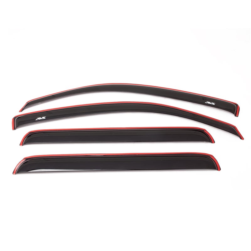 AVS Auto Ventshade [AVS] In-Channel Ventvisor / Rain Guards | Fits 2015 - 2024 Ford F-150, 2017 - 2024 Ford F-150 Raptor SuperCrew - Smoke, 4 pcs. | 194975 - Image 1