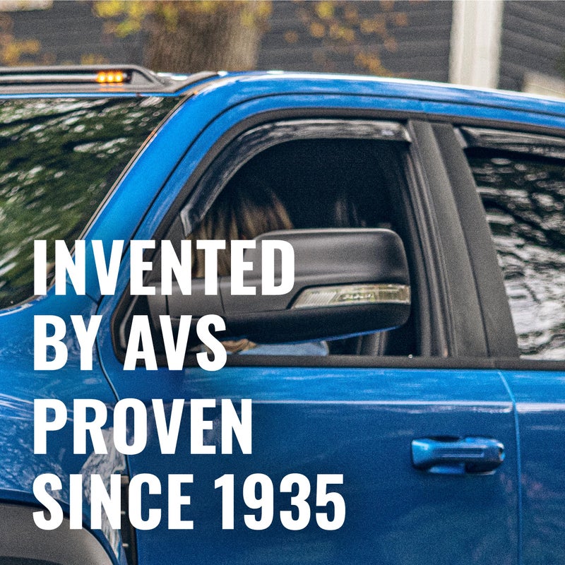AVS Auto Ventshade [AVS] In-Channel Ventvisor / Rain Guards | Fits 2015 - 2024 Ford F-150, 2017 - 2024 Ford F-150 Raptor SuperCrew - Smoke, 4 pcs. | 194975 - Image 2