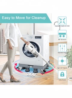 Peachjoy Fridge Stand Mobile Base with 4 Locking Wheels Pedestal, Adjustable Increasing Height Base 8 Strong Feet Heavy Duty Washing Machine Stand Base for Furniture Refrigerator Dryer Stand  - Image 2