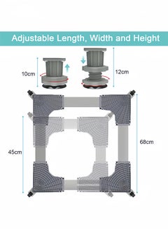 Peachjoy Fridge Stand Mobile Base with 4 Locking Wheels Pedestal, Adjustable Increasing Height Base 8 Strong Feet Heavy Duty Washing Machine Stand Base for Furniture Refrigerator Dryer Stand  - Image 3