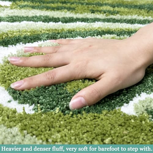 Homantic Bathroom Runner Rugs, Green Natural Bath Runner for Shower Floor, River, Moss, Large Bathroom Rug Runner, Long Bath Mat Bath Runner 24 x60 - Image 4