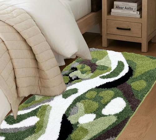 Homantic Bathroom Runner Rugs, Green Natural Bath Runner for Shower Floor, River, Moss, Large Bathroom Rug Runner, Long Bath Mat Bath Runner 24 x60 - Image 5