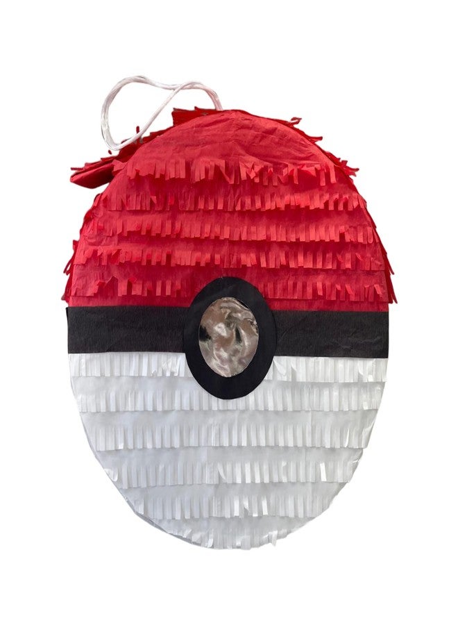 A Pinata 4 U بيناتا كرة حمراء وبيضاء من APINATA4U، مثالية لحفلات بوكيمون، وليالي ألعاب الفيديو، ولوازم حفلات أعياد الميلاد، وحفلات استقبال المولود، واحتفالات الأعياد، وحفلات الفرق الرياضية، مقاس كبير 16 × 4 بوصات - Image 1
