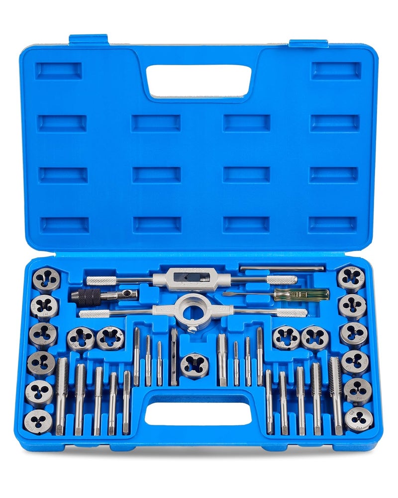 Orion Motor Tech Tap and Die Set Metric | M3, M4, M5, M6, M7, M8, M10, M12 Tap Set and Die Set | Thread Repair Kits for Threading and Rethreading Internal and External Threads - Image 1