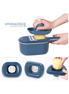 Generic Vegetable Slicer, Multifunction Slicer Veggie Dicers Food Choppers Cutter with 4 Replaceable Blades and Container Steeless Vegetable Slicer for Carrot Potato Vegetables  - Image 5
