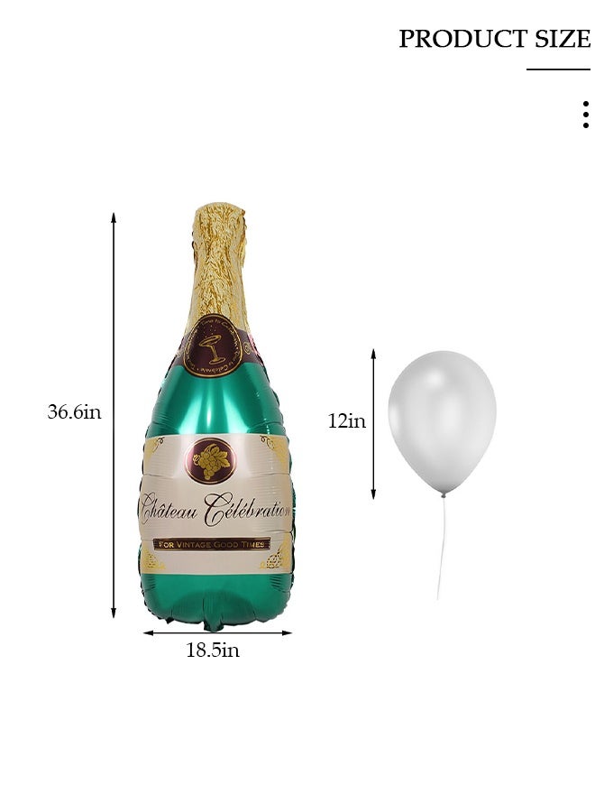 DUNISO 42PCS Champagne Bottle Balloon Garland Arch Kit, Happy New Year Years Decorations, Gold Silver Clear Balloons for Birthday Wedding Baby Shower Bachelorette Anniversary Party Decorations - Image 2
