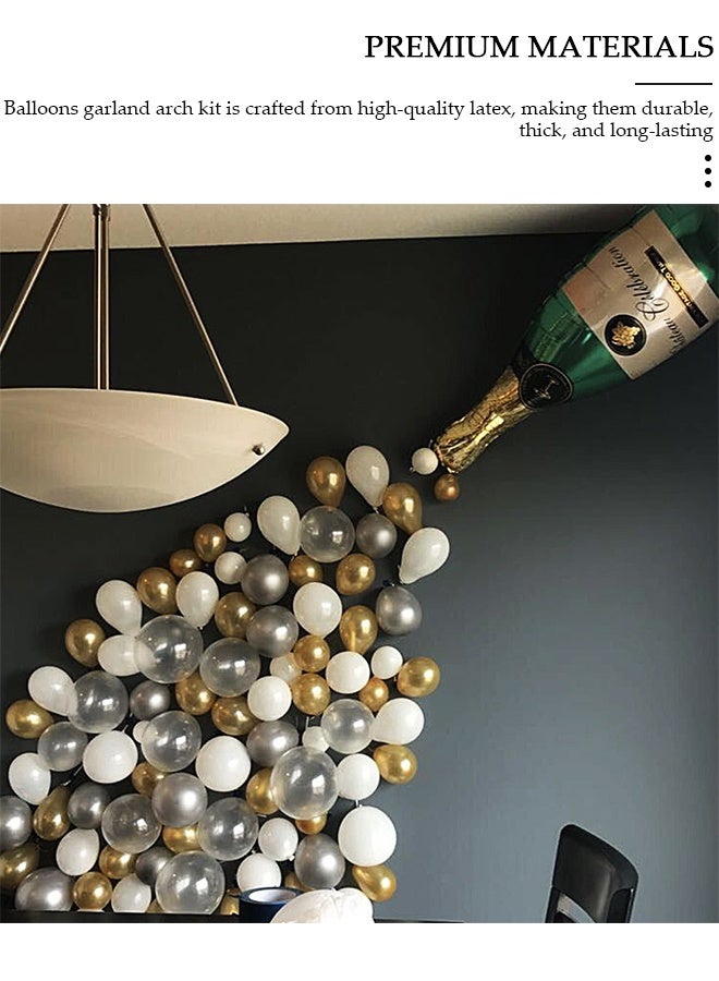 DUNISO 42PCS Champagne Bottle Balloon Garland Arch Kit, Happy New Year Years Decorations, Gold Silver Clear Balloons for Birthday Wedding Baby Shower Bachelorette Anniversary Party Decorations - Image 4