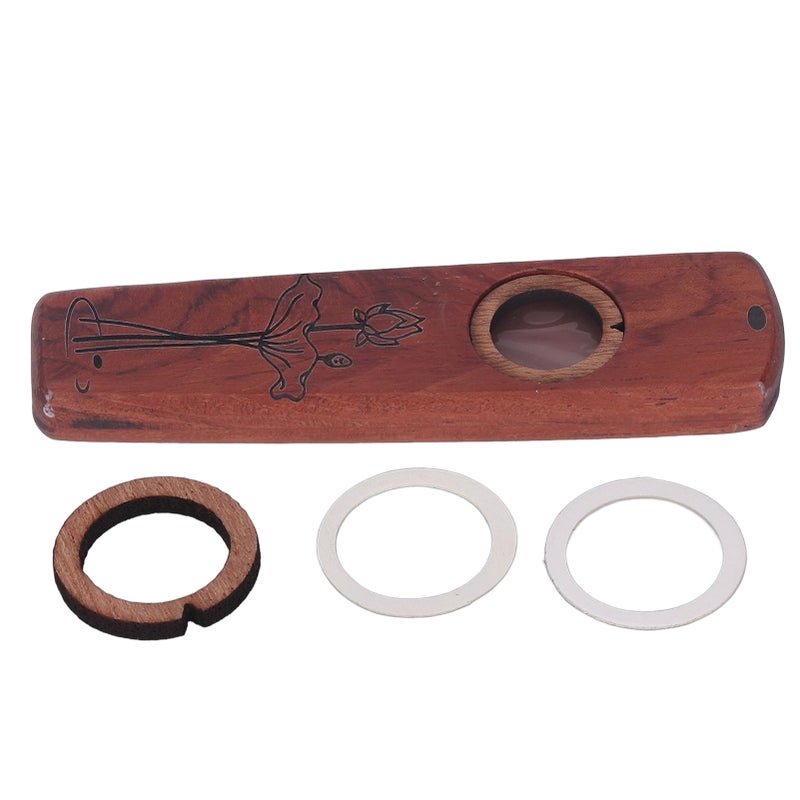 Wood Kazoo Flute Wooden Play Guitar Ukulele Accompaniment Harmonica Diaphragm Wind Instrument Rosewood - Image 1
