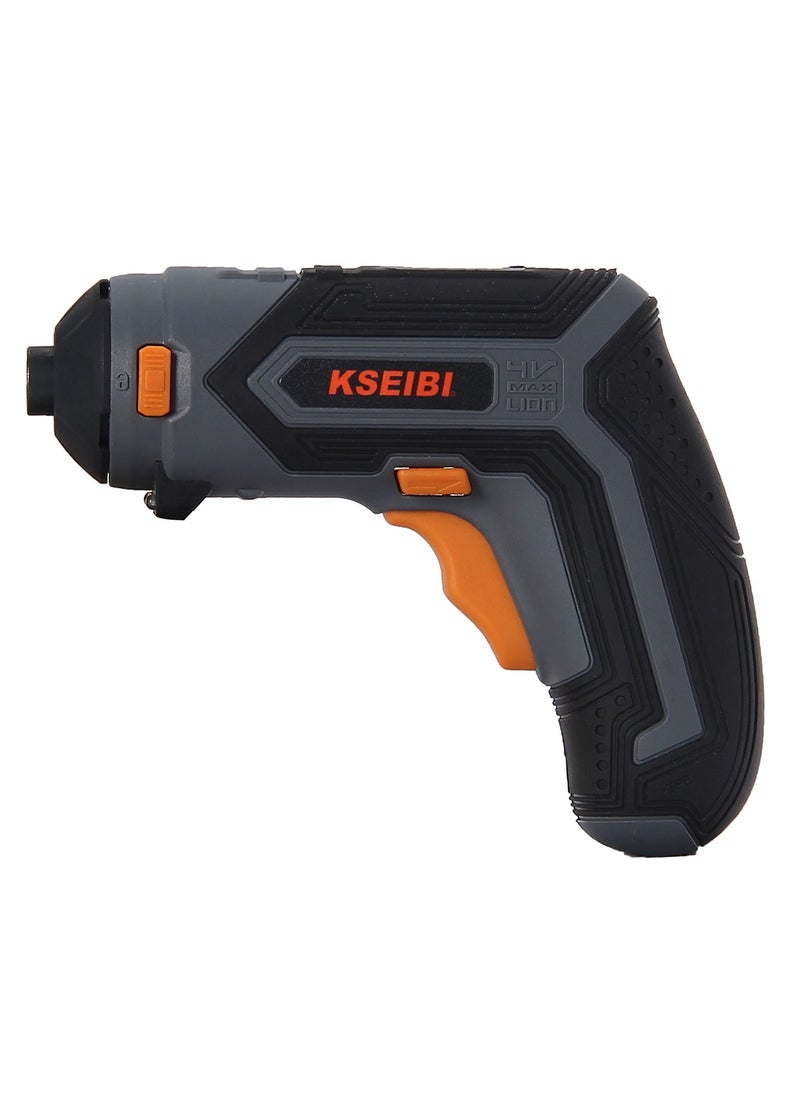 Cordless Screwdriver Rechargeable 4V Max, Size 1/4", No-Load Speed 200 R.p.m, with Charger, Screwdriver Bits 28 Pcs, Bitholder, LED Light, Screw Gun Accessories for Home DIY, Car Repair.
